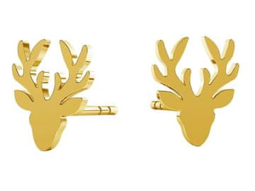 shumee Ženski pozlačeni srebrni uhani z jelenom