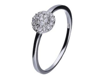 shumee Srebrni klasični okrogli prstan z rodijevo prevleko in kubičnim cirkonijem, velik krog 17