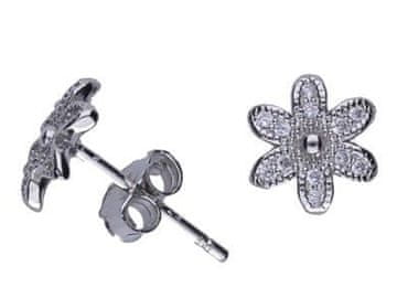 shumee Srebrni cvetlični uhani s kubičnim cirkonom, majhni ženski cvetlični čepki 8 mm