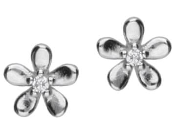 shumee Srebrni cvetlični uhani s kubičnim cirkonijem, ženski, cvetlični čepki z rodijevo prevleko