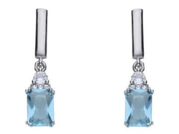 shumee Srebrni uhani s kristalom in kubičnim cirkonijem, prevlečeni s srebrom in rodijem