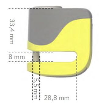 shumee AUVRAY ključavnica za disk skuterja z alarmom B-LOCK 06 MINI - rumena in črna, premer zatiča 5,5 mm