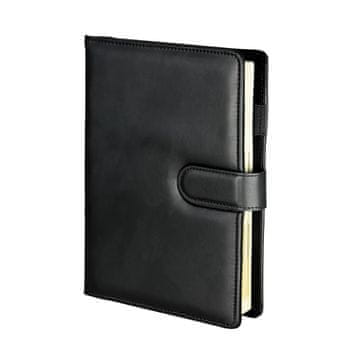 shumee Dnevni in tedenski planer, univerzalni vrhunski koledar, črne barve, A5, z zamenljivim vložkom, magnetno zapiranje, Genoa