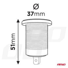 AMIO Avtomobilski polnilnik z USB vtičnicami, vodoodporen, z USB stikalom + 2x USB-C QC3.0 12V 24V amio-04596