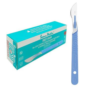 shumee Kirurški skalpel 22A sterilni 10-delni iz nerjavečega jekla Swann-Morton