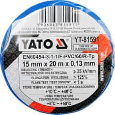 YATO Električni izolacijski trak 15mmx20mx0.13mm moder YT-81591 YATO