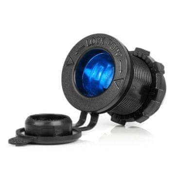 AMIO Dodatna vgradna vtičnica z modro osvetlitvijo 12V 24V AMIO-04220