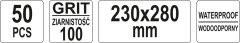 YATO Vodoodporen brusni papir, c 230x280mm, 100 gr. YT-8402