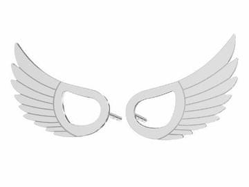 shumee Srebrni uhani s krili Veliki ženski uhani s krili Srebrni uhani