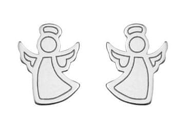 shumee Srebrni angelski uhani za ženske, oksidirani, uhani z vitico, angelsko srebro