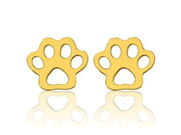 shumee Pozlačeni srebrni uhani v obliki pasje šape, ženski zlati čepki za šape, srebrni