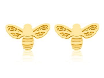 shumee Majhni pozlačeni srebrni uhani v obliki čebele za ženske