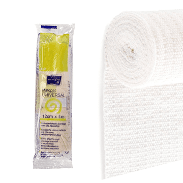 shumee Univerzalni elastični povoj z zaponko 12 cm x 4 m za večkratno uporabo Matopat Univerzalna nesterilna folija 1 kos