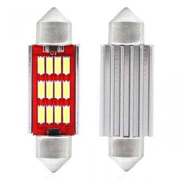 shumee CANBUS LED žarnice 4014 12SMD Festoon C5W C10W C3W 36mm Bela 12V 24V AMIO-01289