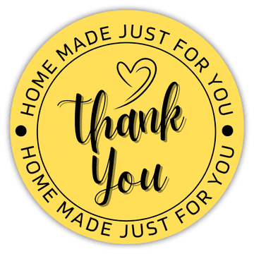 shumee Nalepke za sveče "Hvala, doma narejene samo za vas" - rumene, 20 kosov