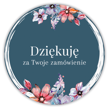 shumee Nalepke za sveče "Hvala za naročilo - zelene/rože" 20 kosov