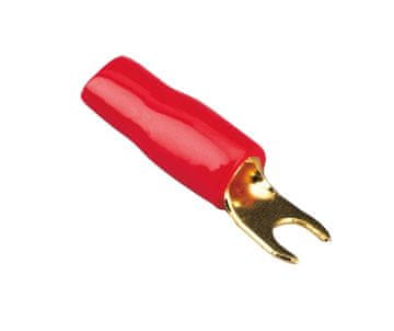 ACV Pozlačen lopatičasti konektor 10 mm2 > 4,2 mm, rdeč
