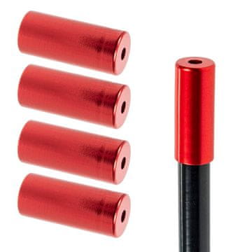 shumee Končne kapice zavornega ohišja, aluminijaste 5 mm, 5 kosov, rdeče