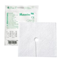 shumee Sterilne traheotomijske obloge 10x10 rez O iz netkane tkanine 40 g 4 sloji Matovlies 2 kosa pretisni omot + ETIKETA