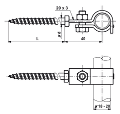 shumee Franklinovo držalo fi18-20 navoj 100 mm