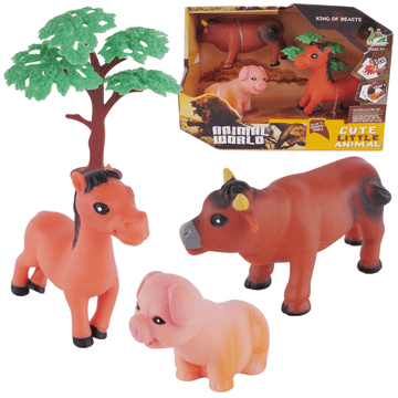 shumee Komplet kmetijskih živali: krava, prašič, konj, drevo, zabava na kmetiji