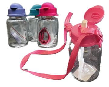 shumee Plastična steklenica s slamico in trakom 330 ml