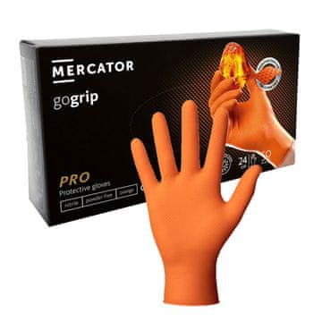shumee Mercator Gogrip nitrilne rokavice S oranžne 50 kosov