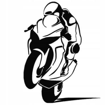 shumee Nalepka za avto z motorističnim dirkačem, črna