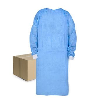 shumee Vodoodporna medicinska izolacijska halja XL, modra, z manšeto, laminirana, zavezana s trakovi (30 g) 10 kosov