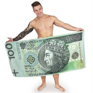 shumee Brisača za na plažo, bankovec 100 PLN, 100 % mikrovlakna, hitro sušeča, za kopel in plažo