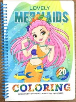 shumee Pobarvanka A5, 20 strani, Očarljive morske deklice