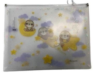 shumee Mapa A4+ z zadrgo iz plastike Leniwiec FRESH