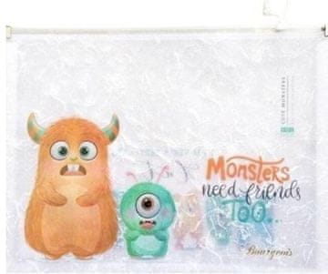 shumee Mapa A4+ z zadrgo iz plastike Monsters FRESH