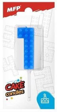shumee Svečne kocke številka 1 modre barve