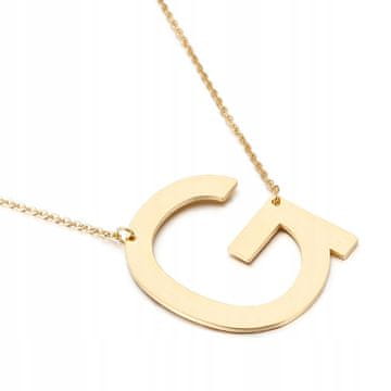 shumee Zlata verižica z veliko tiskano črko G, jeklo 316L