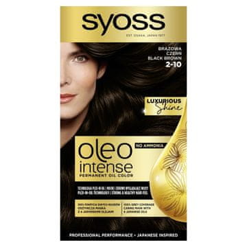 Schwarzkopf SYOSS Oleo Intense permanentna oljna barva za lase št. 2-10 rjava črna 1 paket