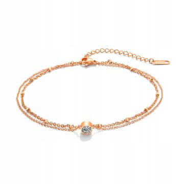 shumee Zlata zapestnica za gleženj, dvojna, jeklo 316L