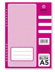 Beležnica s stransko vezavo A5, črta, 50 listov