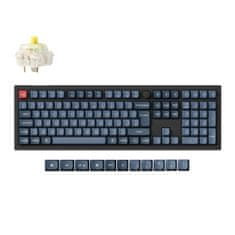Keychron V6 Max brezžična mehanska tipkovnica, Bluetooth, Gateron Jupiter Banana stikala, RGB, črna (V6M-D4-UK)