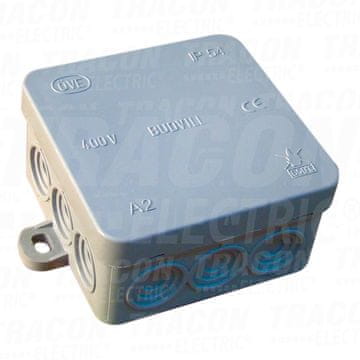 Tracon Electric Fleksibilna montažna doza, nadometna, siva 75 x 75 x 40 mm, IP54