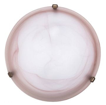 shumee Steklena stropna svetilka 40 cm E27 2x60W tobačno steklo alabaster okrogla Alabastro 3353 Rabalux