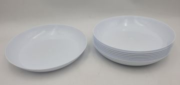shumee Cvetlični lonček s krožnikom 10 kosov BELI 26 cm