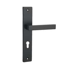 shumee Kljuka za vrata Domino Qubik na dolgi plošči z luknjo za cilinder, črna, razmik 72 mm