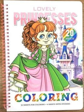 shumee Pobarvanka A5, 20 listov, Očarljive princeske