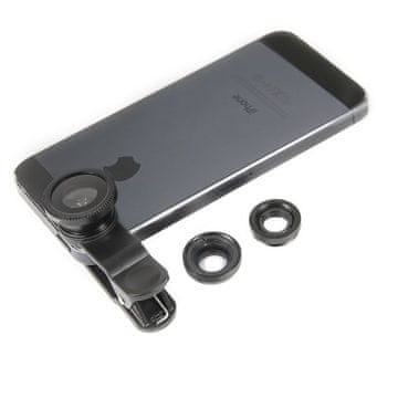 shumee Objektivi za pametne telefone 3 v 1 fotoaparat 3 možnosti univerzalni