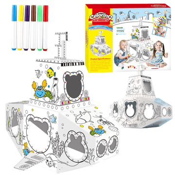 shumee VELIK KOMPLET ZA RISANJE ČOLNOV ZA BARVANJE, ZLOŽANJE IN BARVANJE IZ KARTONA