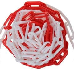 Beast Defense Opozorilna varnostna PVC veriga 5m bela-rdeča