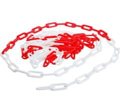 Beast Defense Opozorilna varnostna PVC veriga 5m bela-rdeča