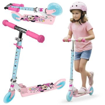 Disney DISNEY Minnie Mouse Dvokolesni skuter z zavoro, do 50 kg, zložljiv, nastavljiv za otroke 6+