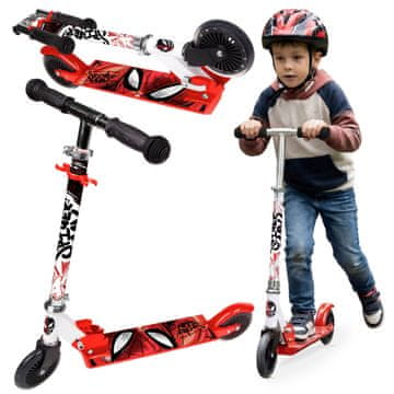 MARVEL COMICS Marvel Spider-Man Dvokolesni skuter z zavoro, zložljiv, nastavljiv za otroke 6+